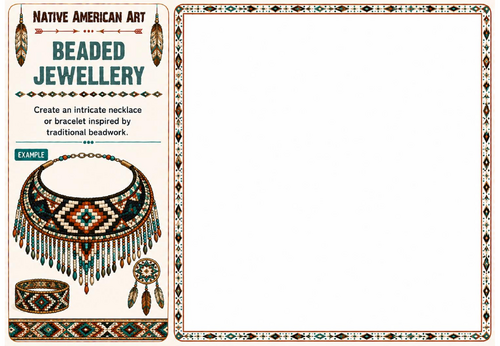 Beaded Jewellery Worksheet | Native American Art | KS2 KS3 Pattern Drawing Activity