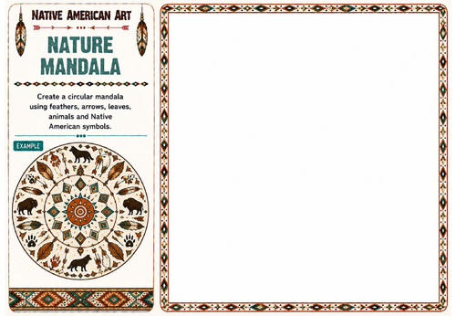 Nature Mandala Worksheet | Native American Art | KS2 KS3 Mandala Drawing Activity