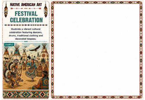 Festival Celebration Worksheet | Native American Art | KS2 KS3 Cultural Drawing Activity