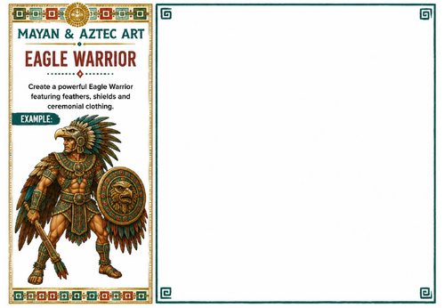 Eagle Warrior Worksheet | Mayan & Aztec Art | Ancient Warrior Drawing Activity | KS2 KS3