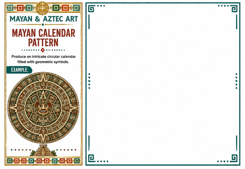 Mayan Calendar Pattern Worksheet | Mayan & Aztec Art | Circular Pattern Drawing | KS2 KS3