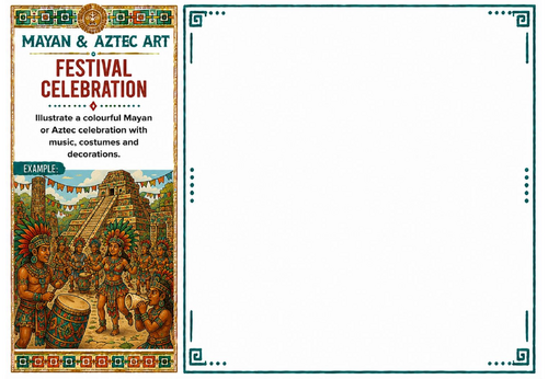 Festival Celebration Worksheet | Mayan & Aztec Art | Cultural Celebration Drawing | KS2 KS3