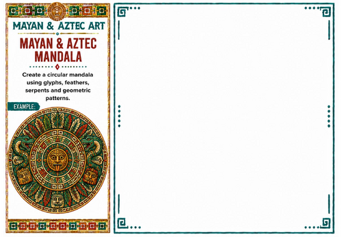 Mayan & Aztec Mandala Worksheet | Pattern Drawing Activity | KS2 KS3 Art