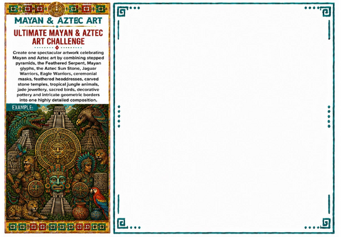 Ultimate Mayan & Aztec Art Challenge Worksheet | KS2 KS3 Art | Ancient Civilisations Drawing Activit