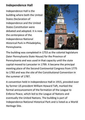 Independence Hall Handout