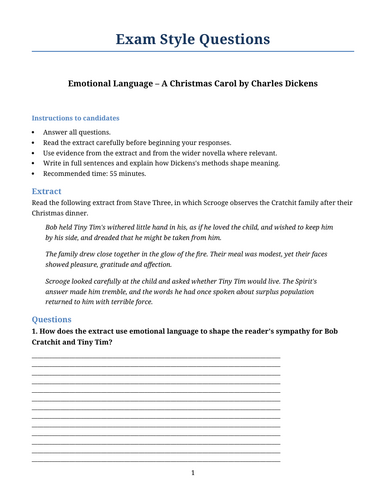 A Christmas Carol – Emotional Language