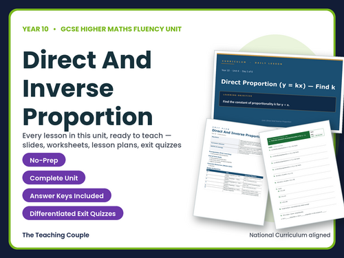 Year 10 Higher Direct Inverse Proportion | GCSE Higher Maths | 6 Lessons