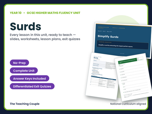 Year 10 Higher Surds | GCSE Higher Maths | 6 Lessons + Answers
