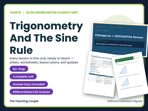 Year 10 Higher Trig Sine Rule | GCSE Higher Maths | 6 Lessons + Answers