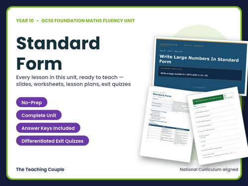 Year 10 Standard Form | GCSE Foundation Maths | 6 Lessons + Answers