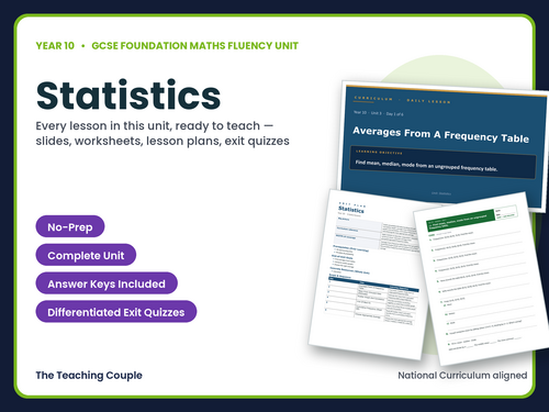 Year 10 Statistics | GCSE Foundation Maths | 6 Lessons + Answers