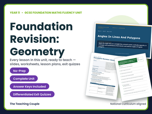 Year 11 Foundation Revision Geometry | GCSE Foundation Maths | 6 Lessons