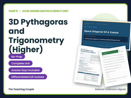 Year 11 Higher 3D Pythagoras and Trigonometry | GCSE Higher Maths | 6 Lessons