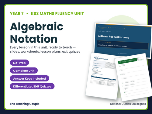 Year 7 Algebraic Notation | KS3 Maths | 6 Lessons + Answers