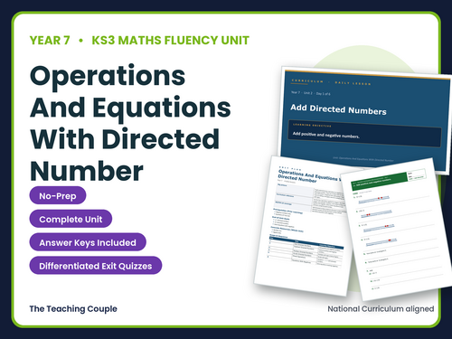 Year 7 Directed Number | KS3 Maths | 6 Lessons + Answers
