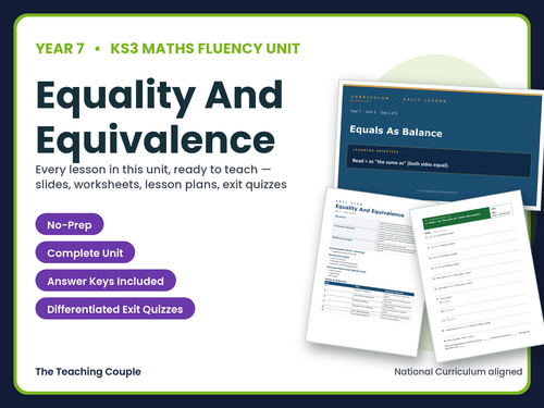Year 7 Equality and Equivalence | KS3 Maths | 6 Lessons + Answers