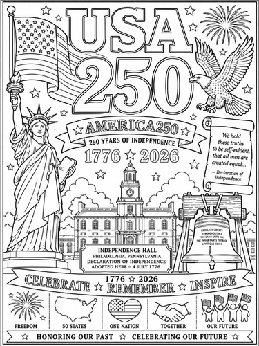 USA 250 - 250 Years of Independence Poster