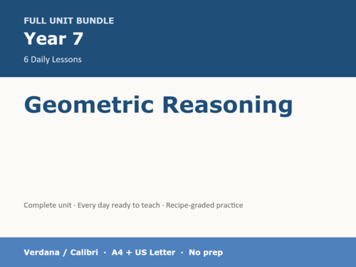 Year 7 Geometric Reasoning | KS3 Maths | 6 Lessons + Answers