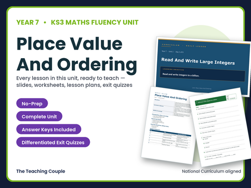 Year 7 Place Value and Ordering | KS3 Maths | 6 Lessons + Answers