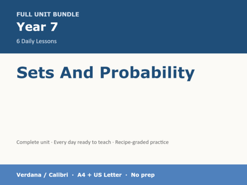 Year 7 Sets Probability | KS3 Maths | 6 Lessons + Answers