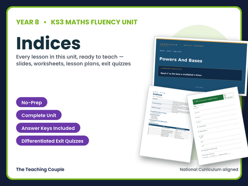 Year 8 Indices | KS3 Maths | 6 Lessons + Answers