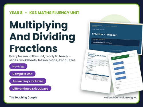 Year 8 Multiply Divide Fractions | KS3 Maths | 6 Lessons + Answers