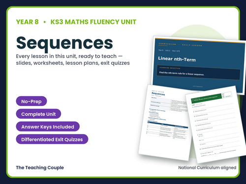 Year 8 Sequences | KS3 Maths | 6 Lessons + Answers