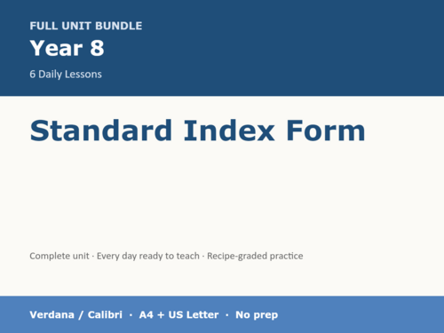 Year 8 Standard Form | KS3 Maths | 6 Lessons + Answers