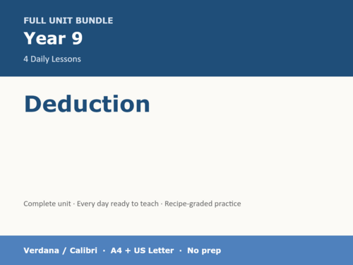 Year 9 Deduction | KS3 Maths | 4 Lessons + Answers