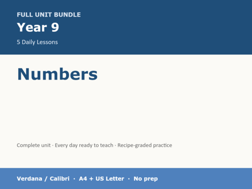 Year 9 Numbers | KS3 Maths | 5 Lessons + Answers