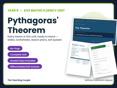 Year 9 Pythagoras Theorem | KS3 Maths | 5 Lessons + Answers