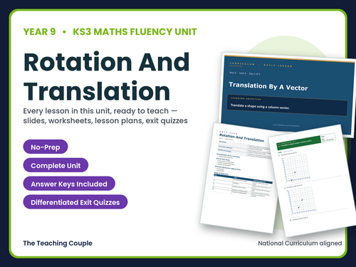 Year 9 Rotation and Translation | KS3 Maths | 5 Lessons + Answers