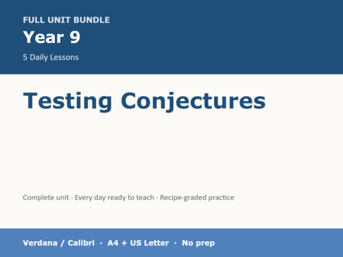 Year 9 Testing Conjectures | KS3 Maths | 5 Lessons + Answers