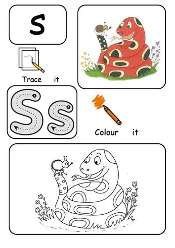 Letter Formation and Colouring (Jolly Phonics) with Widgit symbols