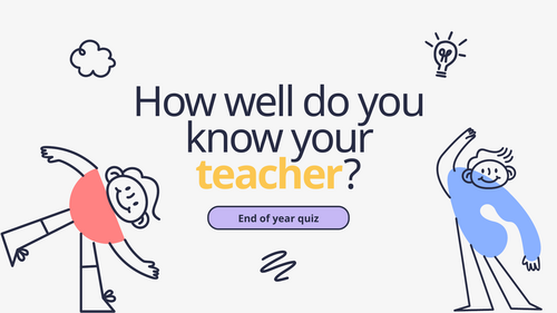 How Well Do You Know Your Teacher? - End of Year Quiz PowerPoint (Editable)