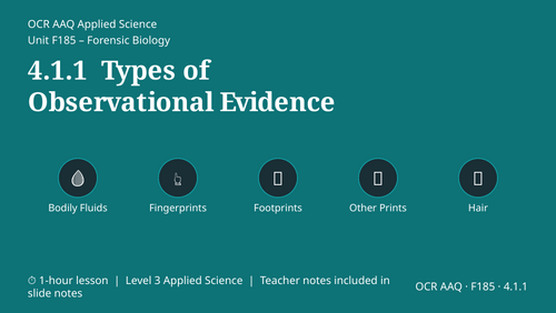 AAQ Applied Science OCR F185 Forensic Biology Topic area 4