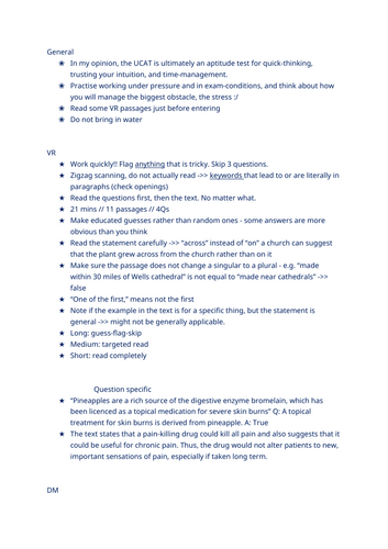 UCAT Summary for All Sections (updated)