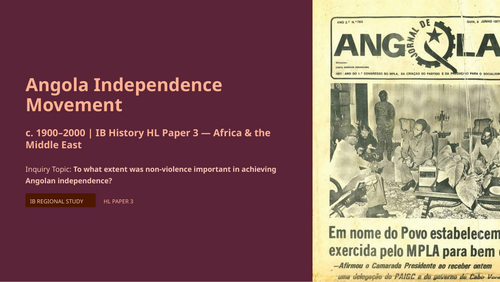 IB History HL Africa: Angola Independence Movement - Non-Violence