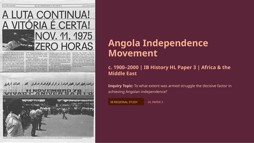 IB History HL Africa: Angola Independence Movement - Armed Struggle