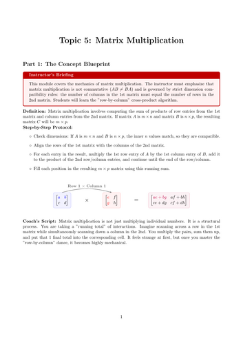 KS5 / AS Level Pure Maths Cover Lesson: Matrix Multiplication (No Prep)