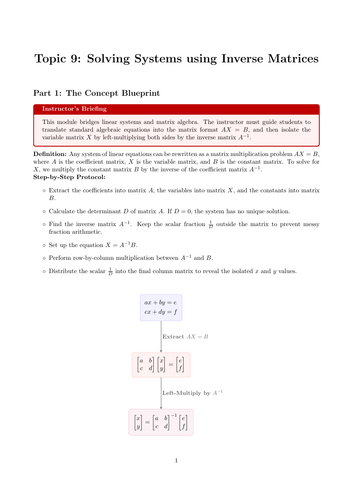 KS5 / AS Level Pure Maths Cover Lesson: Solving Systems using Inverse Matrices (No Prep)