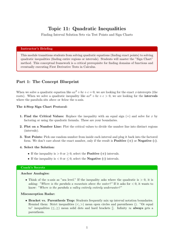 KS5 / AS Level Pure Maths Cover Lesson: Quadratic Inequalities (No Prep)