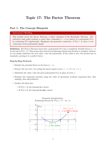 Ready-to-Teach Resource: The Factor Theorem | Cover Work & Home Learning