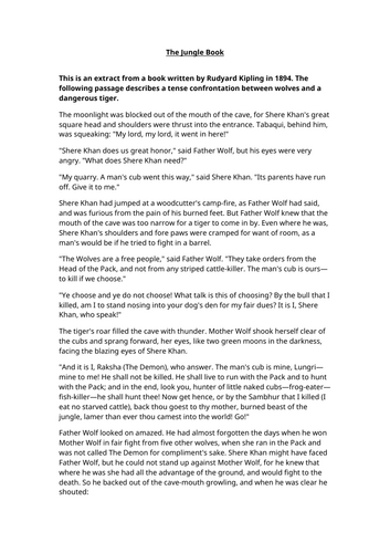 The Jungle Book Worksheet