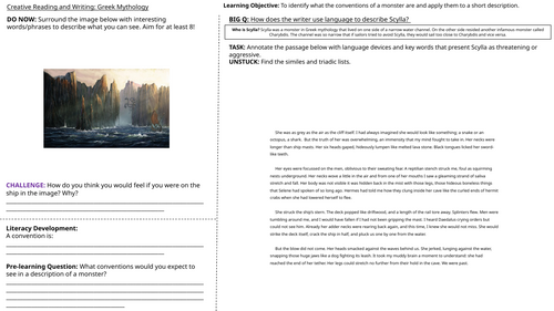 Creative Reading + Writing: Greek Myth