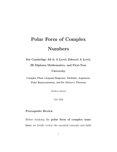 Polar Form of Complex