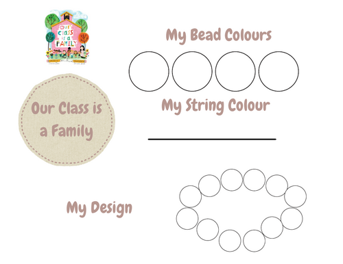 Our Class is a Family bracelet design sheet