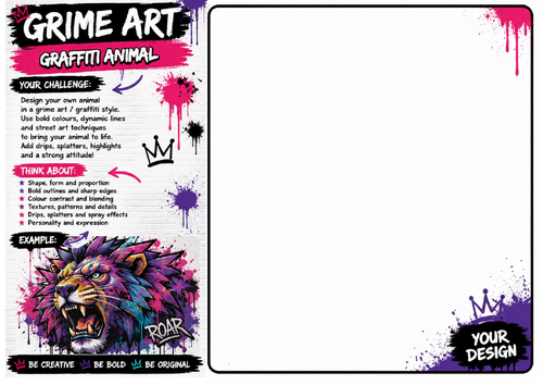 Graffiti Animal Worksheet | Urban Wildlife Drawing Challenge | KS2 KS3 Art