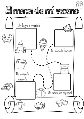 el mapa de mi verano - activity sheet , plenary KS2/early KS3