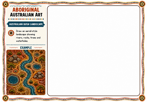 Aboriginal Australian Art – Australian Bush Landscape | KS2 KS3 Art Worksheet | Landscape Drawing Ac